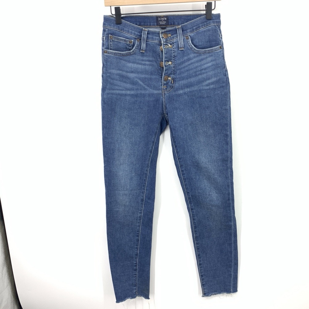 J Crew Women Size 27 Jeans Dark Wash Denim Pants Skinny High Rise Stretch